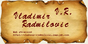 Vladimir Radmilović vizit kartica